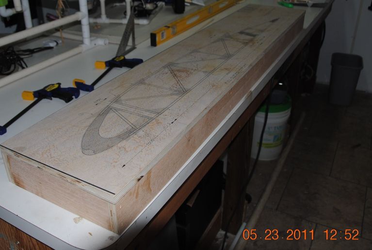 Built-up box for rib template base